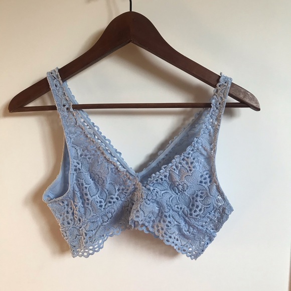 Aerie Light Blue Floral Lace Bralette - Picture 4 of 6